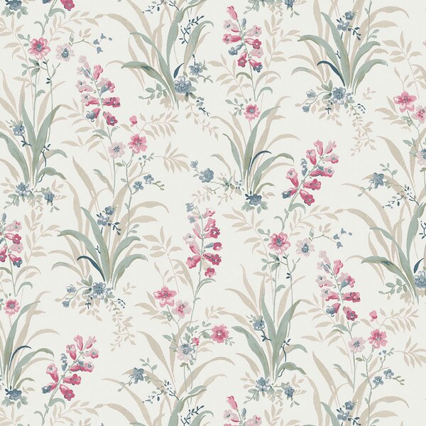 Vliesová tapeta na zeď, zelená, růžová, luční květy, 122750, Laura Ashley 4