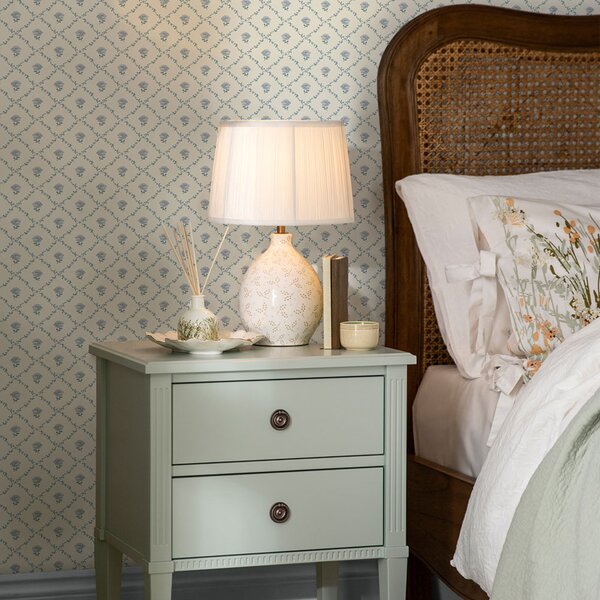 Vliesová tapeta na zeď, modrá, bílá, růžičky, 122745, Laura Ashley 4