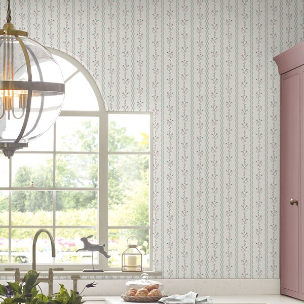 Vliesová tapeta na zeď, růžová, modrá, květy, 122748, Laura Ashley 4