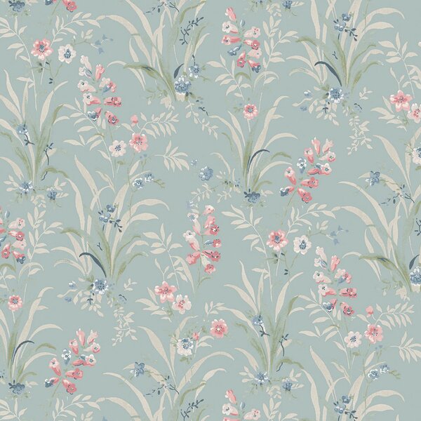 Vliesová tapeta na zeď, modrá, fialová, luční květy, 122751, Laura Ashley 4