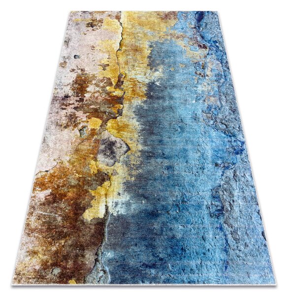 Makro Abra Kusový koberec pratelný MIRO 51709.803 Abstraktní protiskluzový modrý zlatý Rozměr: 80x150 cm