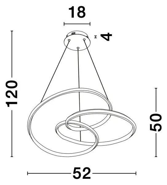 LED lustr Menton 52 bílé – Bílá