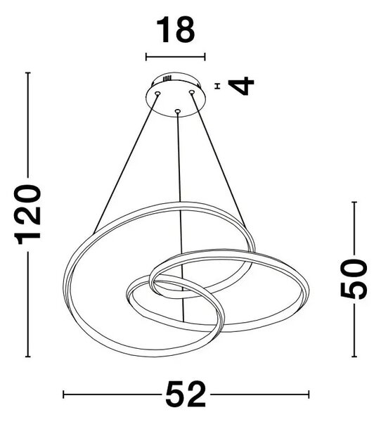 LED lustr Menton 52 Hnědá