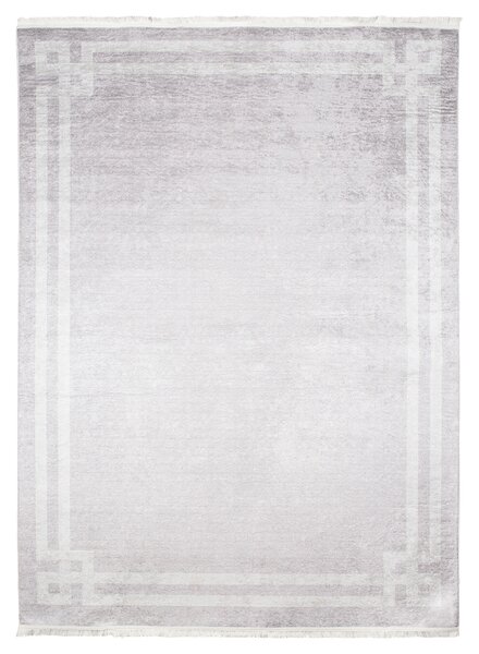 Makro Abra Kusový koberec pratelný TOSCANA 21281 Klasický Moderní pogumovaný světle šedý Rozměr: 120x170 cm