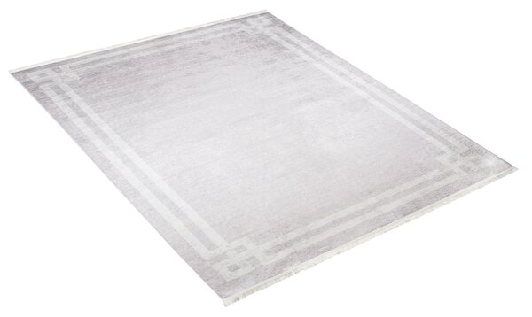 Makro Abra Kusový koberec pratelný TOSCANA 21281 Klasický Moderní pogumovaný světle šedý Rozměr: 120x170 cm