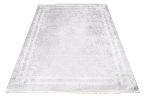 Makro Abra Kusový koberec pratelný TOSCANA 21281 Klasický Moderní pogumovaný světle šedý Rozměr: 120x170 cm