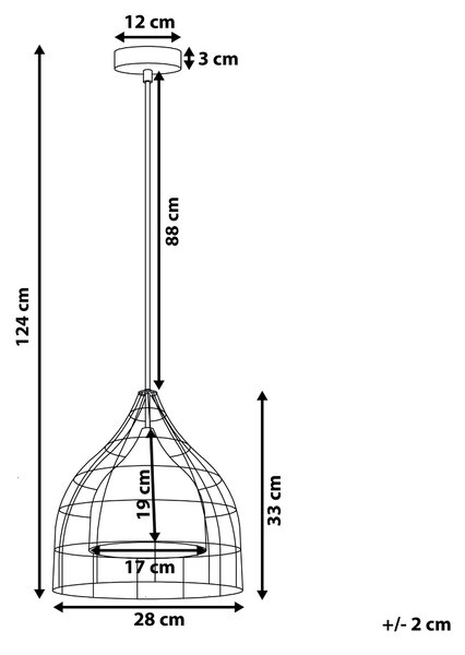 Závěsná lampa TRESA Kov Černá