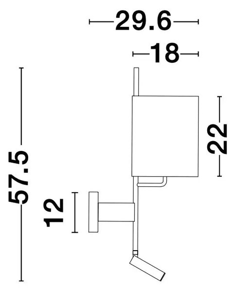 Designové nástěnné svítidlo Yama 18 černé