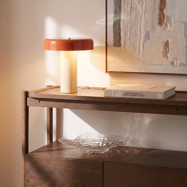Stolní lampa NOLA, Dionne, Oranžová, Obývací pokoj, Kov, Moderní