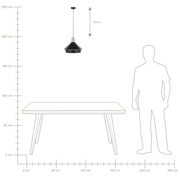 Závěsná lampa SOMME Kov Černá