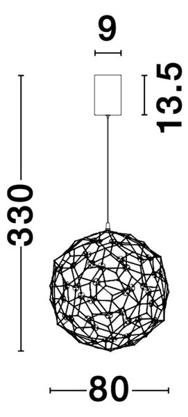 LED lustr Sole 80 zlaté – Zlatá