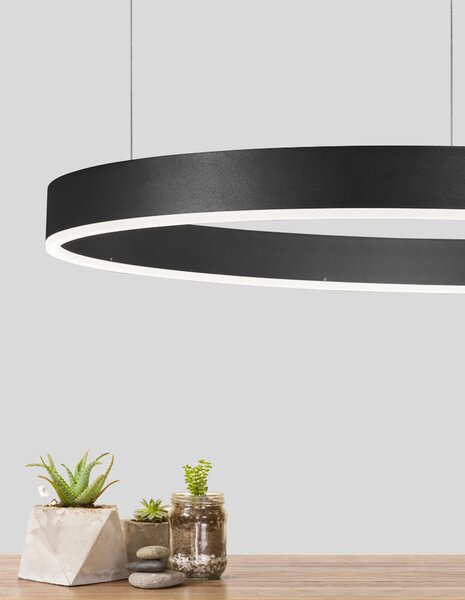 LED lustr Motif 80 černé stmívatelné – Černá