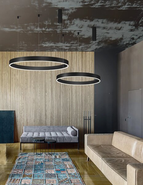 LED lustr Motif 100 černé stmívatelné – Černá