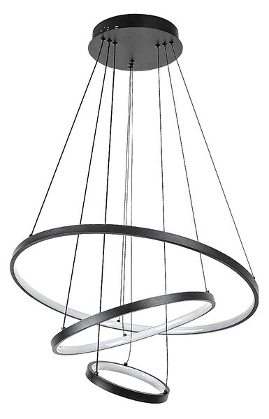 Rabalux Černé závěsné LED svítidlo Beliza 600mm 90W CCT s DO 72346