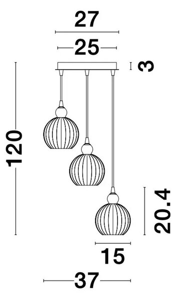 Retro lustr Odell 37 bílé – Bílá