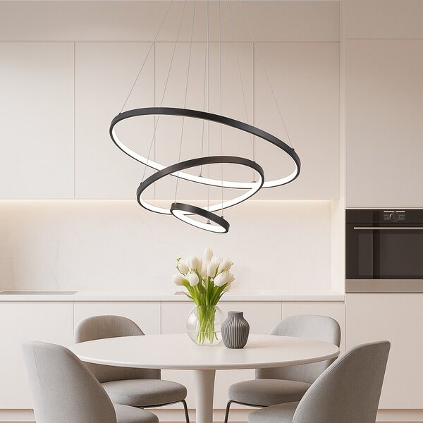 Rabalux Černé závěsné LED svítidlo Beliza 600mm 90W CCT s DO 72346
