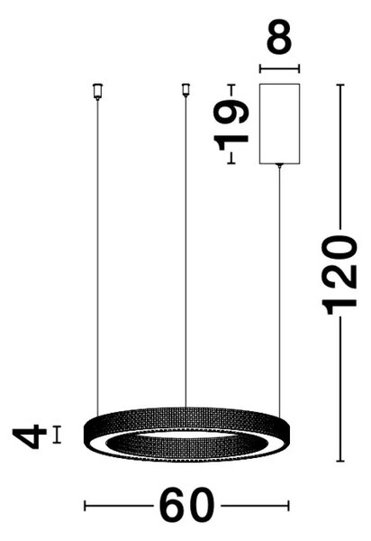 LED lustr Fiore 60 zlaté – Zlatá