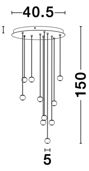 Moderní lustr Nocci 40 černé – Černá