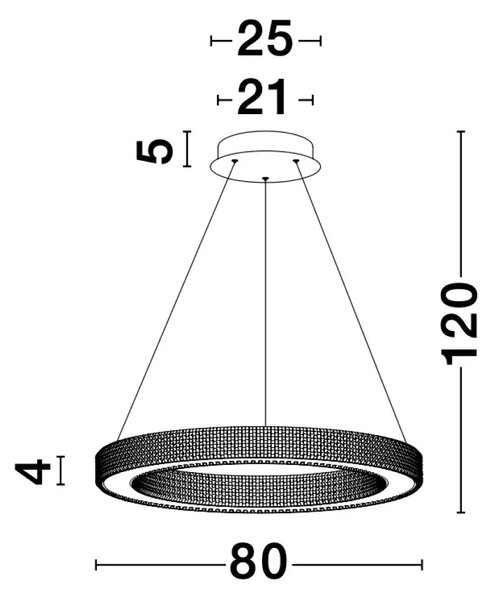 LED lustr Fiore 80 zlaté – Zlatá