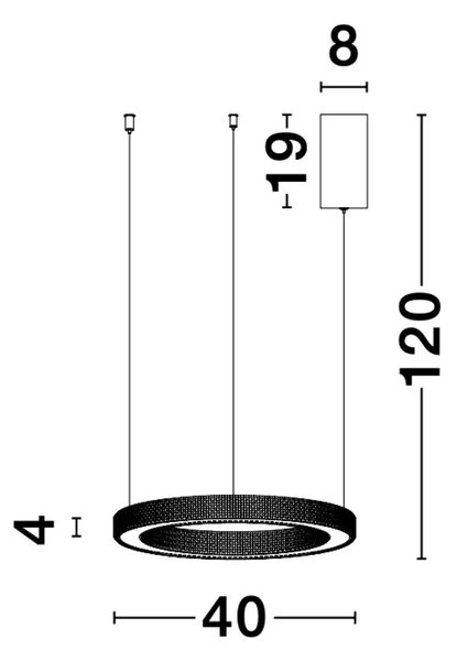 LED lustr Fiore 40 zlaté – Zlatá