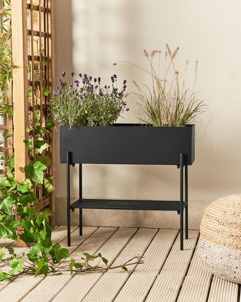 Květináč na stojanu VINCA 70 cm Kov Černá