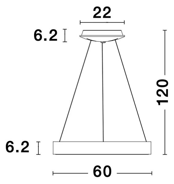 LED lustr Rando Thin 60 4000K černé – Černá