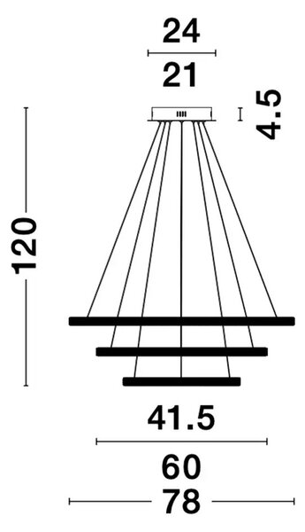 LED lustr Nager 78 černé – Černá