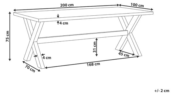 Zahradní jídelní stůl OLBIA 200 cm 100 cm Beton Šedá