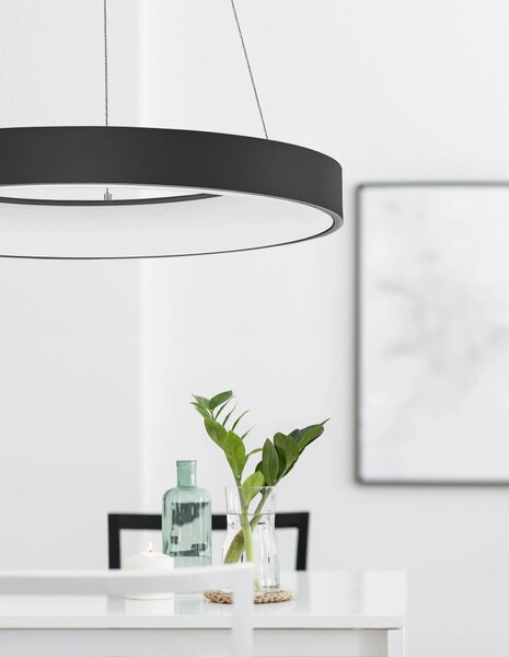 LED lustr Rando Thin 60 4000K černé – Černá