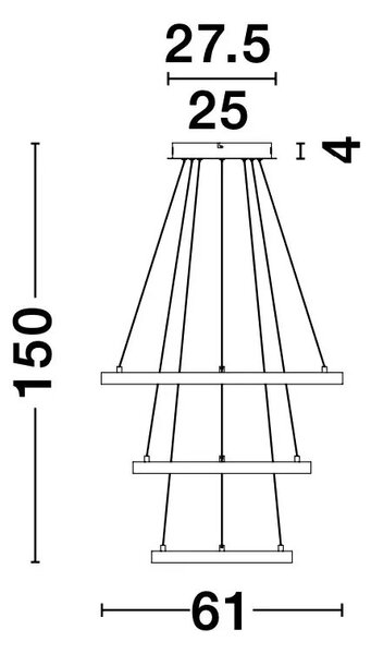 LED lustr Leon 61 zlaté – Zlatá