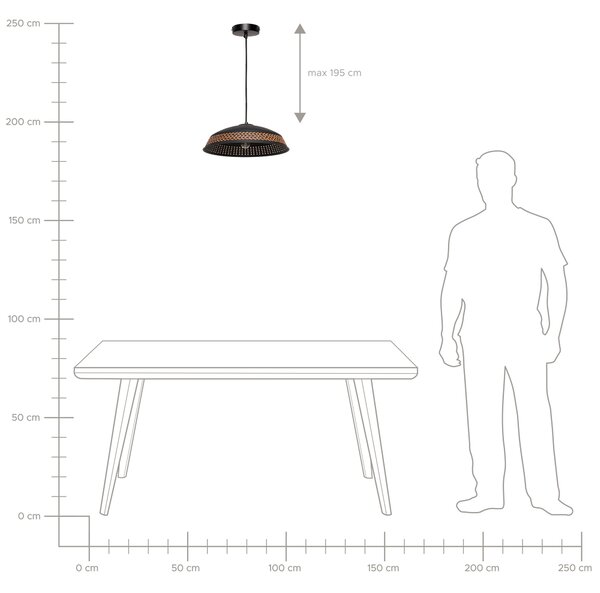 Závěsná lampa MINILLAS Kov Černá