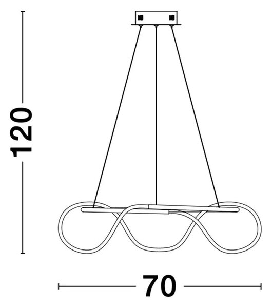 LED lustr Tiriac 70 zlaté – Zlatá