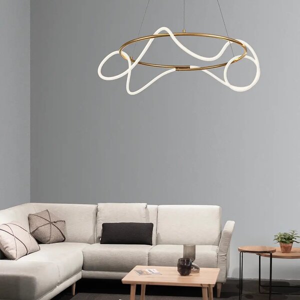 LED lustr Tiriac 70 zlaté – Zlatá