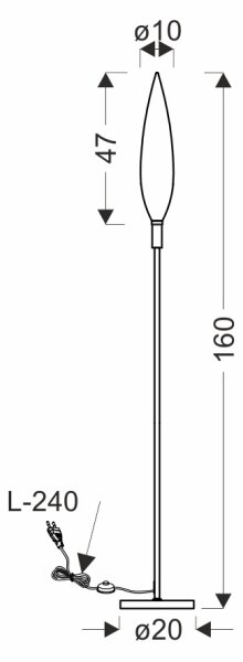 Stojací lampa NORDIC 1xG9/5W/230V černý chrom