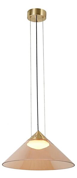 Lustr na lanku PRESTO 1xGX53/10W/230V pr. 42 cm zlatá/kouřová béžová