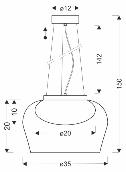 Lustr na lanku INSIEME 1xGX53/10W/230V pr. 35 cm kouřová béžová