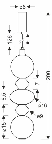 LED Lustr na lanku FLORES LED/15W/230V zlatá/oranžová/hnědá