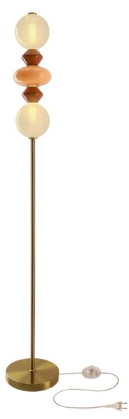 LED Stojací lampa FLORES LED/15W/230V zlatá/oranžová/hnědá