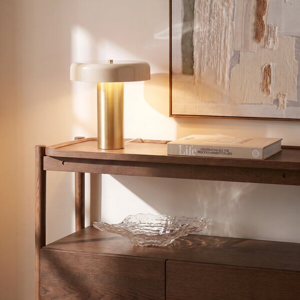Stolní lampa NOLA, Dionne, Béžová, Obývací pokoj, Kov, Moderní