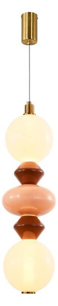 LED Lustr na lanku FLORES LED/15W/230V zlatá/oranžová/hnědá