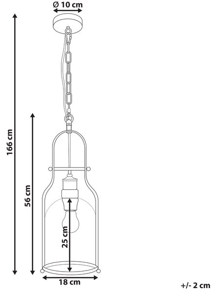 Závěsná lampa BASHILO Kov Černá