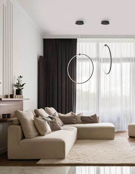 LED lustr Ring – Černá