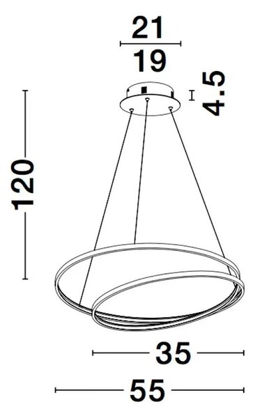 LED lustr Grania 55 černé – Černá
