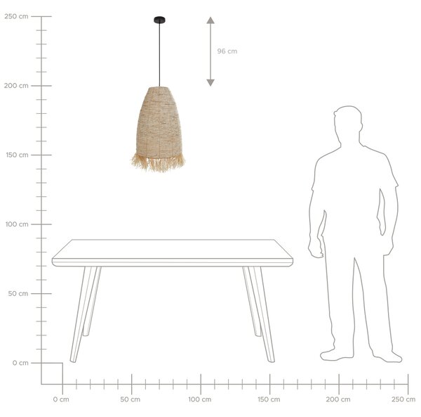 Závěsná lampa TUTONG Proutí Přírodní