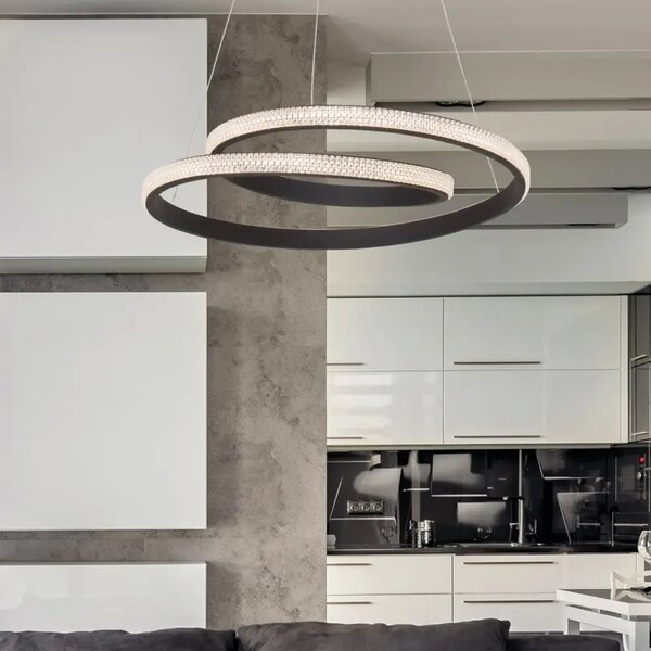 LED lustr Grania 55 černé – Černá