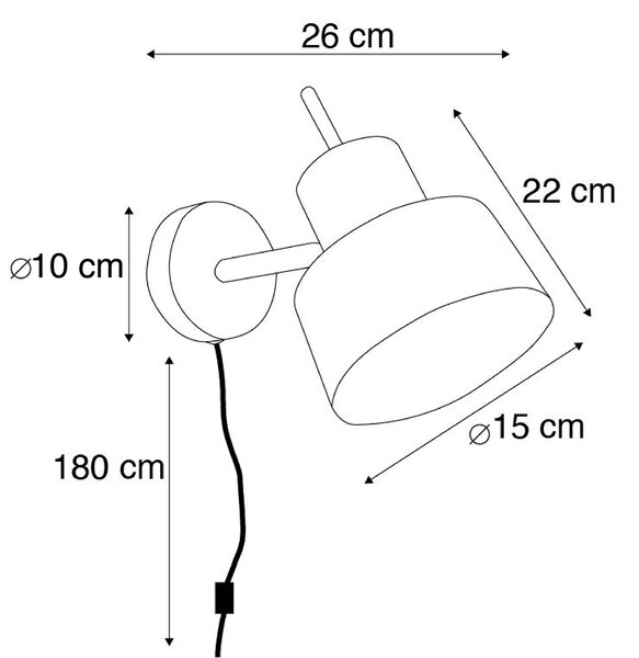 Chytrá nástěnná lampa černá vč. Wifi A60 - Chappie