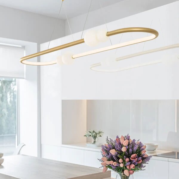 LED lustr Celia 100 zlaté s dálkovým ovládáním – Zlatá
