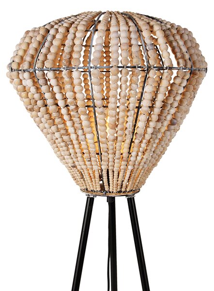 Orientální stojací lampa béžová s korálky - Moti