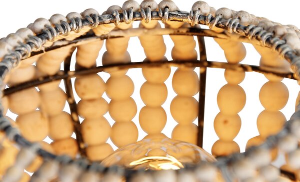 Orientální stolní lampa béžová s korálky - Moti