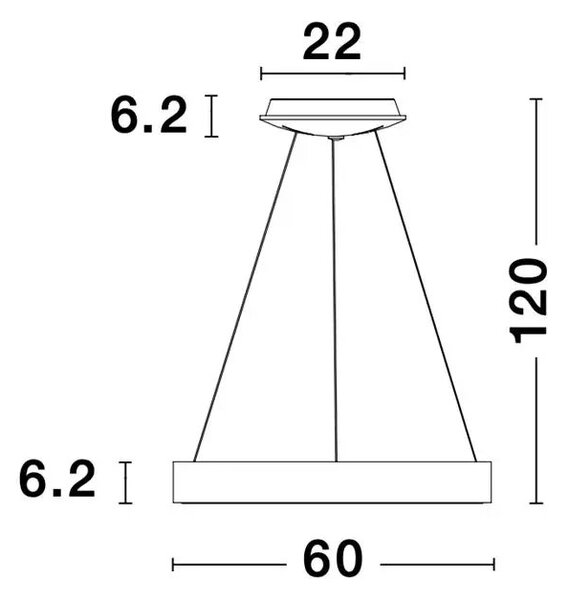 LED lustr Rando Smart 60 černé – Černá